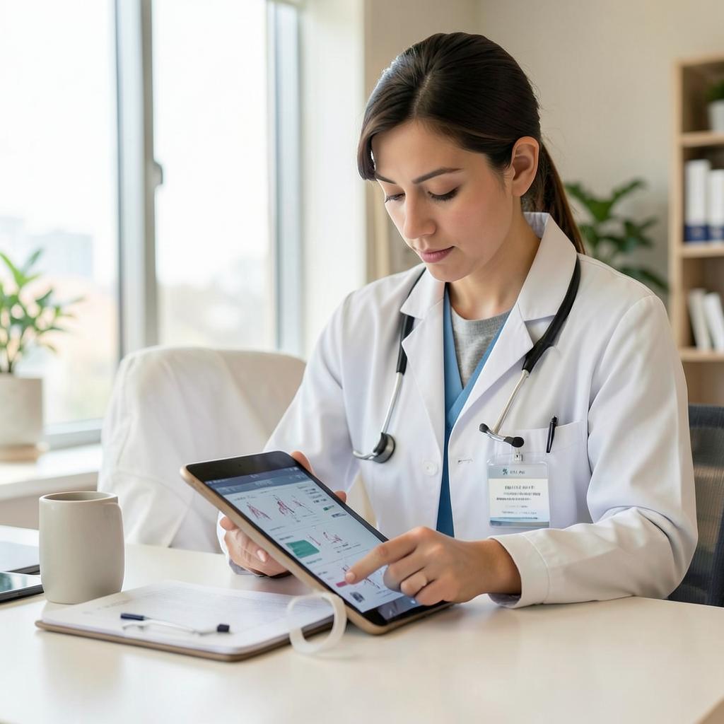 Licensed provider reviewing health information