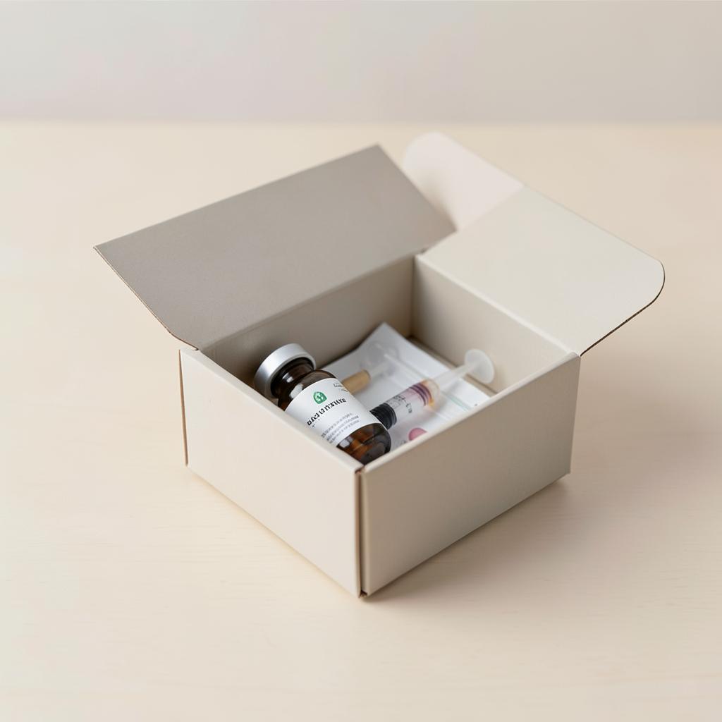 Discreet unbranded medication package prepared for delivery