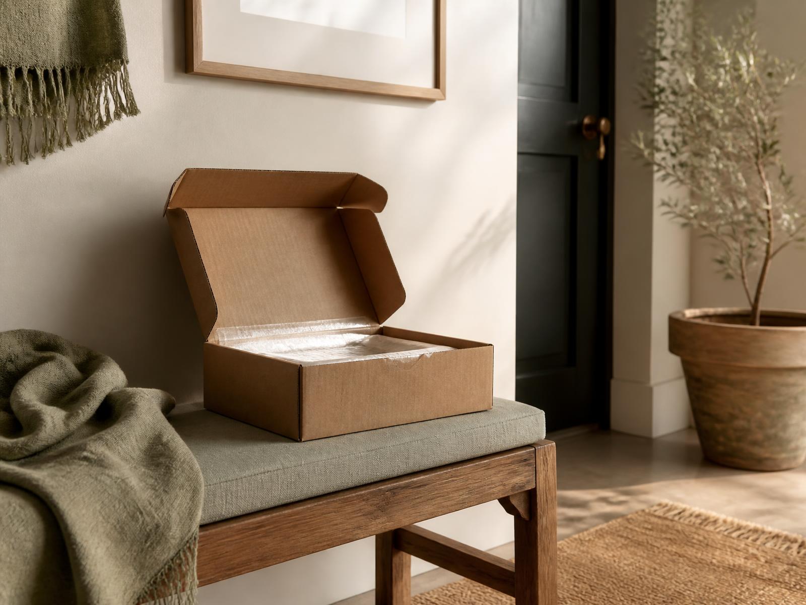 Discreet medication delivery package at a patient's door