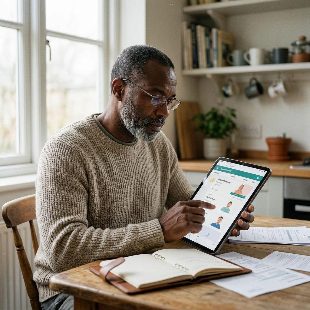 Licensed provider reviewing health information